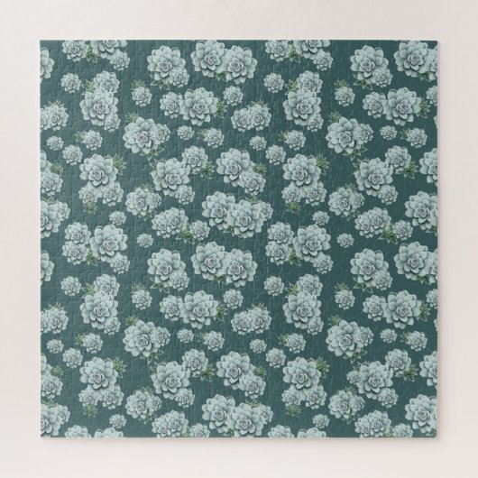 Mint Rosette Succulents Wiederholen Druck auf Pine Puzzle (Vertikal)