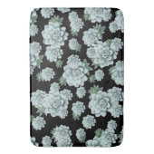 Mint Rosette Succulents Wiederholen Druck auf schw Badematte (Vorderseite Vertikal)
