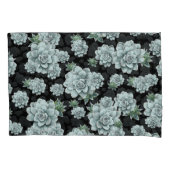 Mint Rosette Succulents Wiederholen Druck auf schw Kissenbezug (Vorderseite)