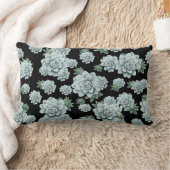 Mint Rosette Succulents Wiederholen Druck auf schw Lendenkissen (Decke)