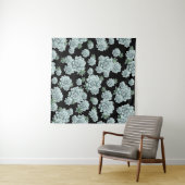 Mint Rosette Succulents Wiederholen Druck auf schw Wandteppich (Beispiel (Horizontal))