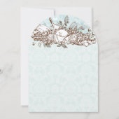 Mint Rustic Forest Birds Oak Tree Scroll Hochzeit Einladung (Vorderseite)