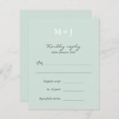 Mint Rustic Monogram Wreath Wedding RSVP Antwort (Vorne/Hinten)
