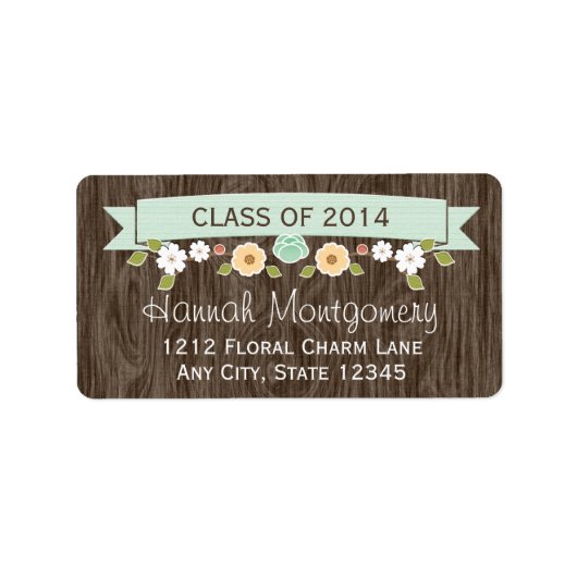 MINT Rustikale Abschluss Rücksendeadresse Adressaufkleber (Vorne)