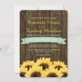 MINT RUSTISCH-SUNFLOWER-WEDERINVITATION EINLADUNG (Vorderseite)