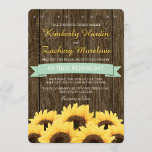MINT RUSTISCH-SUNFLOWER-WEDERINVITATION EINLADUNG