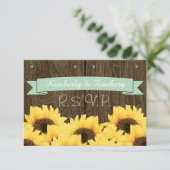 MINT RUSTISCHE SONNENBLUMENKARTE RSVP KARTE (Stehend Vorderseite)
