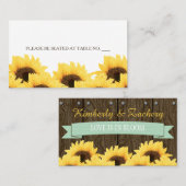 MINT RUSTISCHE SONNENBLUMENSITZUNG PLATZKARTE (Vorne/Hinten)