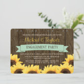 MINT RUSTISCHE SONNENFLOWER-ENGAGEMENT-PARTEI EINLADUNG (Stehend Vorderseite)