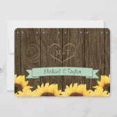 MINT RUSTISCHE SONNENFLOWER-ENGAGEMENT-PARTEI EINLADUNG (Rückseite)