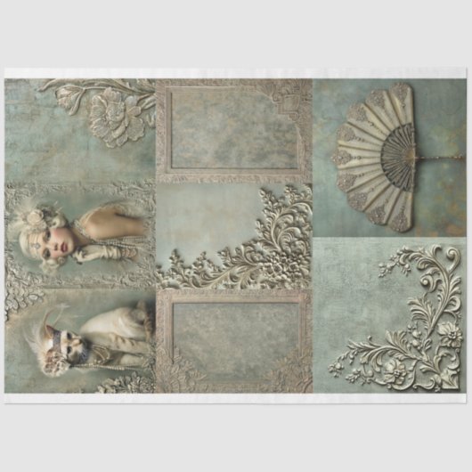 Mint Sage Allure Roaring 20's Matching Collection Seidenpapier (Vorderseite)