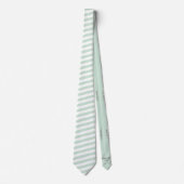Mint Sage Stripes Groom Trauzeugen Name Fun Fakten Krawatte (Vorderseite)