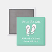 Mint Save the Date Strand Schuh Hochzeitmagnete Magnet (Vorderseite/Rückseite)