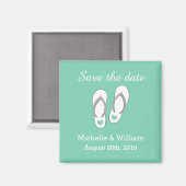Mint Save the Date Strand Slipper Hochzeitsmagnete Magnet (Vorderseite/Rückseite)