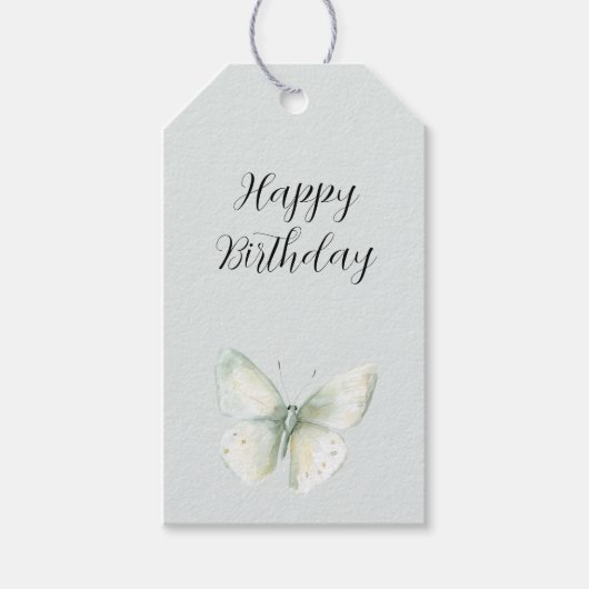 Mint Schmetterlinge Geburtstag Geschenkanhänger (Vorderseite)