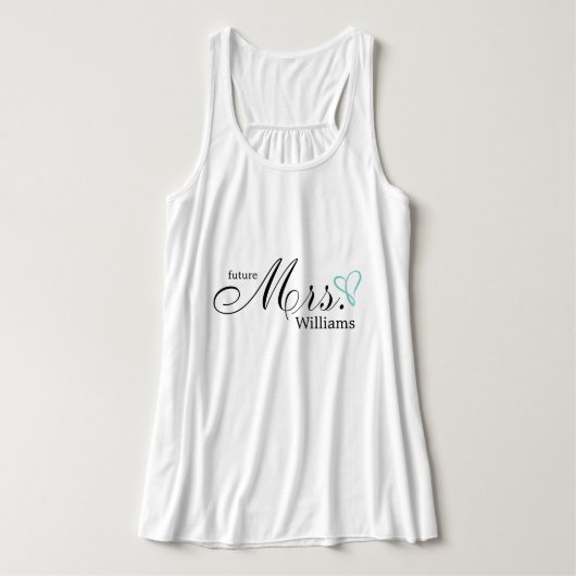 Mint Scribbled Heart "Future Mrs." Tank Top (Design Vorderseite)