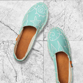 Mint Seashells Pattern Sommer Slip-on