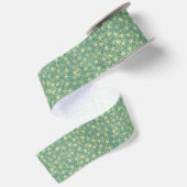 Mint-Seegras-Sternenmuster Satinband (Rückseite)