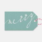 Mint sehr Merry Custom Foto Weihnachten Geschenkanhänger (Vorderseite (Horizontal))