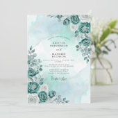 Mint Serene Winterhochzeit Einladung (Stehend Vorderseite)