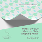Mint & Sky Blue Michigan Staat Wrapping Paper Geschenkpapier
