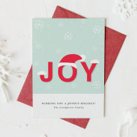 Mint Snow Joy Holiday Flat Card