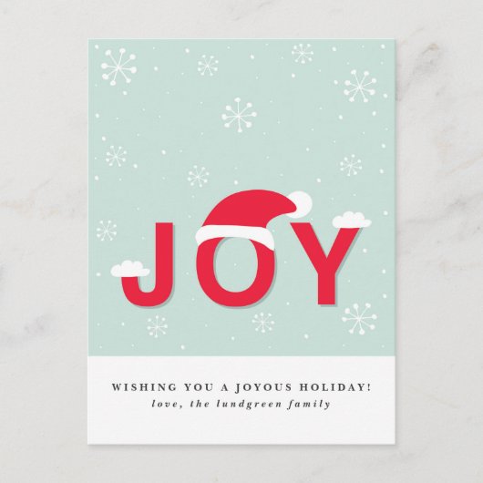 Mint Snow Joy Holiday Postcard Feiertagspostkarte (Vorderseite)