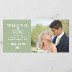 Mint Snowflake Hochzeit Foto Danke Karten
