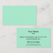 Mint Solid Color Visitenkarte (Vorne/Hinten)