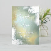 Mint Sparkle Foto Overlay Wedding Vielen Dank Folieneinladung (Stehend vorne)