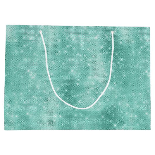Mint Sparkle Glitz Große Geschenktüte (Rückseite)