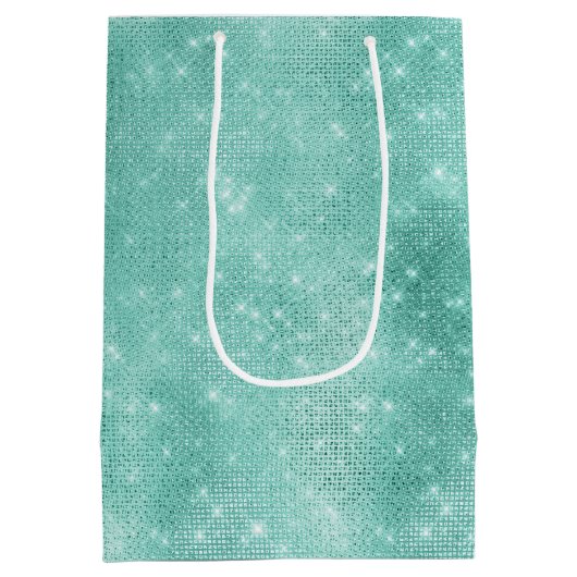 Mint Sparkle Glitz Mittlere Geschenktüte (Rückseite)