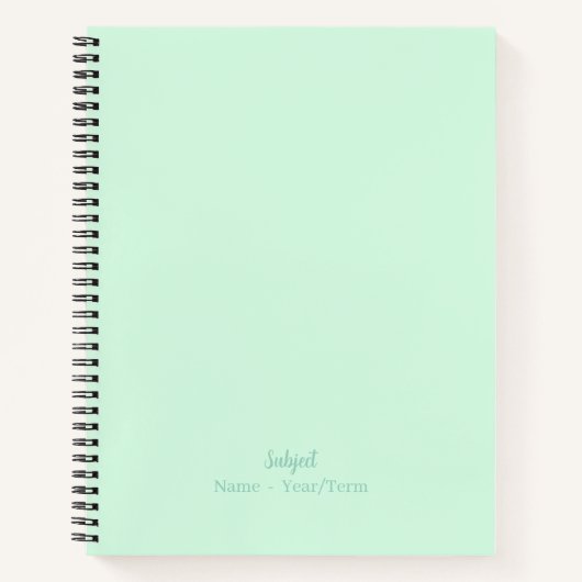 Mint Spiral Notebook Notizblock (Vorderseite)