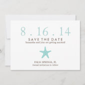 Mint Starfish Hochzeit speichern das Datum Einladung (Vorderseite)