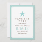 Mint Starfish Hochzeit speichern das Datum Save The Date (Vorderseite)