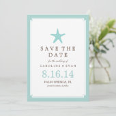 Mint Starfish Hochzeit speichern das Datum Save The Date (Stehend Vorderseite)