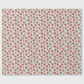 Mint Strawberry Wrapping Paper / Gift Wrap Geschenkpapier (Flach)