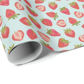 Mint Strawberry Wrapping Paper / Gift Wrap Geschenkpapier (Rolleneckpunkt)