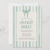 Mint Stripe Holiday Favorite Things Party Einladung (Vorderseite)