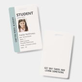 Mint Stripe Homeschool-Schülerausweis Ausweis (Vorder- & Rückseite)