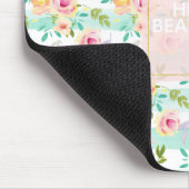 Mint Stripes floral Chic Mousepad (Ecke)