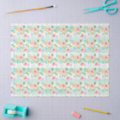 Mint Stripes floral Chic Seidenpapier (Basteln)