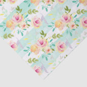 Mint Stripes floral Chic Seidenpapier (Detail)
