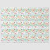 Mint Stripes floral Chic Seidenpapier (Vorderseite)