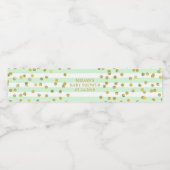 Mint Stripes Gold Confetti Babydusche Etikett (Einzelnes Label)