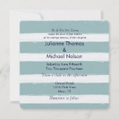 Mint Stripes Nautical Anchor Hochzeit Einladung (Vorderseite)