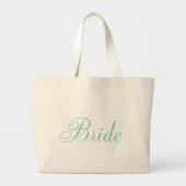 Mint Stylish Script Bride Jumbo Stoffbeutel (Vorne)