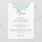 Mint sukkulent. Einfache Hochzeit mit Blumenkaktee Menükarte (Vorderseite)