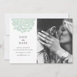 Mint sukkulent. Moderne Kakteen Hochzeit. Floral Save The Date