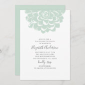 Mint sukkulent. Moderner Kaktus-Junggeselinnen-Abs Einladung (Vorne/Hinten)